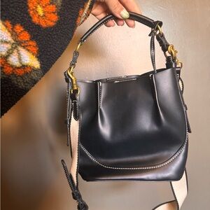 Zara Black Mini Bag with Gold Hardware